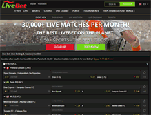 Tablet Screenshot of livebet.com